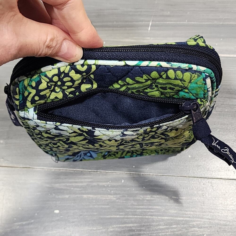Vera Bradley Caribbean Sea Cross‎ Body Hipster Purse Bag Blues Greens - Picture 7 of 9